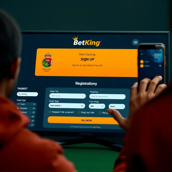 Dashboard displaying BetKing account features and betting options