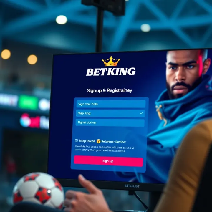 Colorful betting slips and digital device displaying BetKing betting options