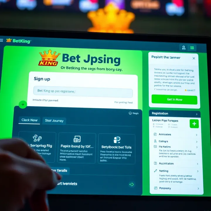 Illustration of a mobile device displaying BetKing’s platform with icons representing free spins and bonus rewards