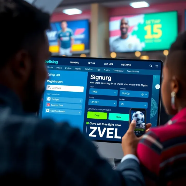 Illustration of a mobile device with BetKing registration and bonus claim options