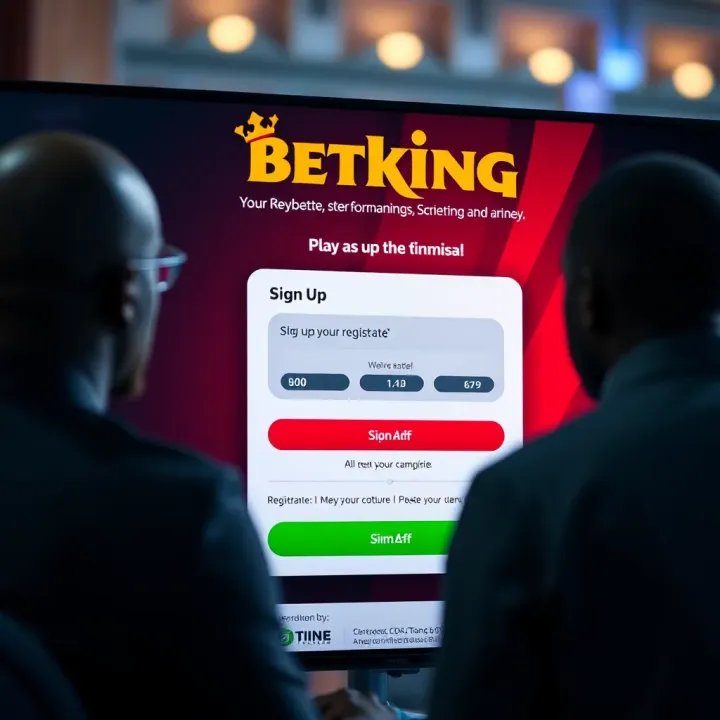 Mobile phone displaying the BetKing Shop login screen with vibrant interface