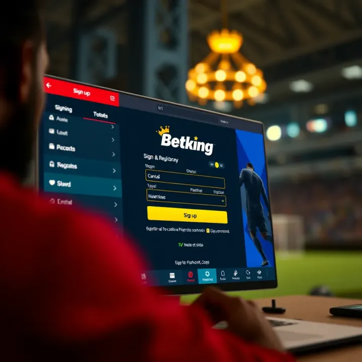 Mobile phone displaying the BetKing sports app interface with various sports betting options