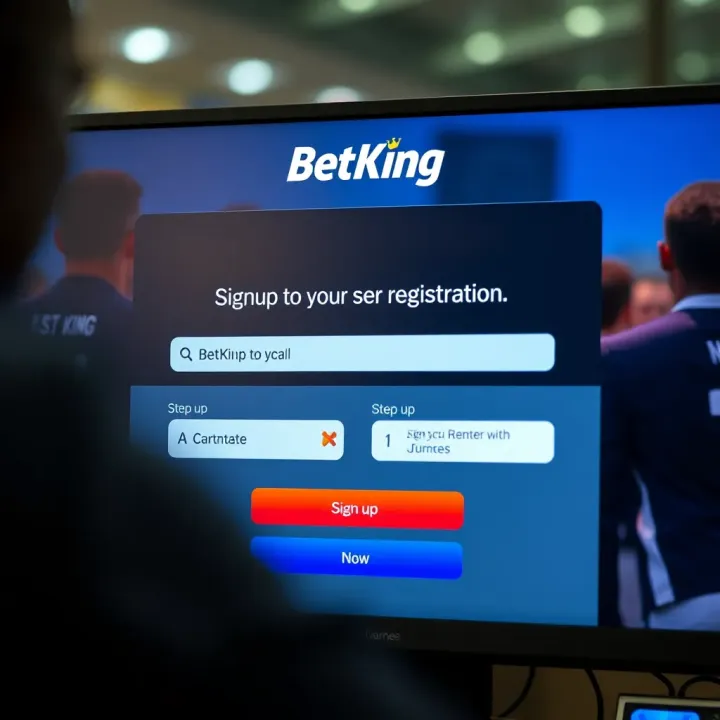 Sports betting interface showing BetKing sign up bonus offer on screen