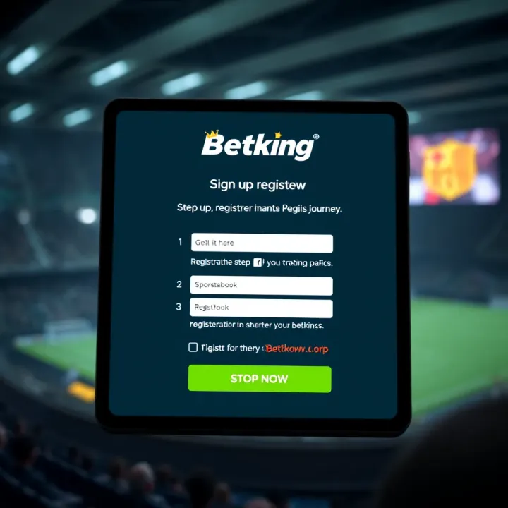 Mobile phone displaying BetKing app interface with betting options on screen