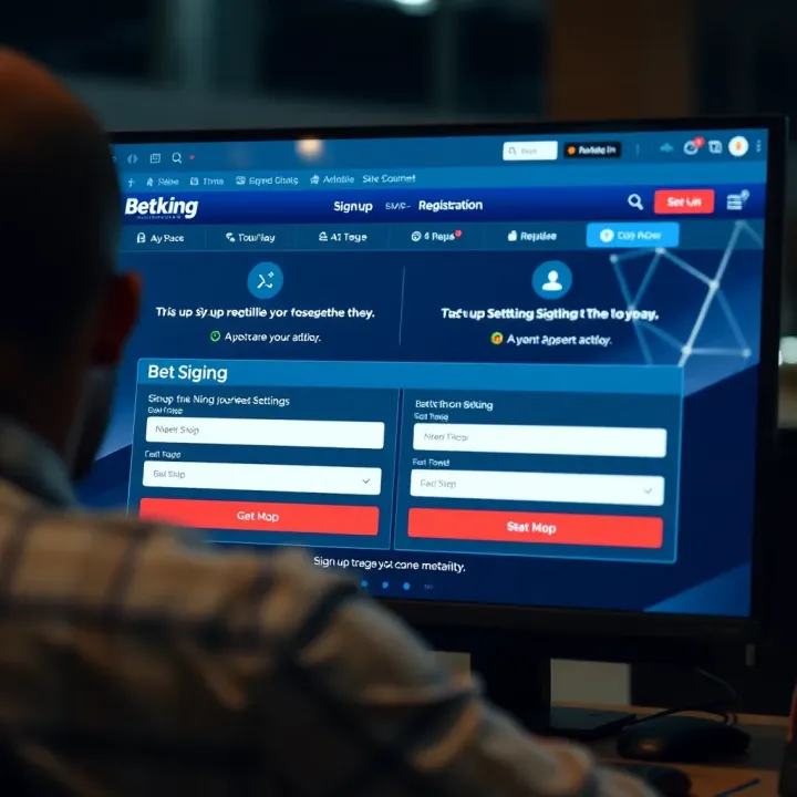 Verifying BetKing Coupon Results on Digital Platform Illustration of verifying BetKing coupon results on a digital platform with football and betting symbols