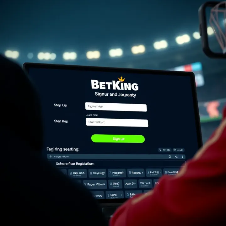 User reviewing BetKing account dashboard on laptop screen