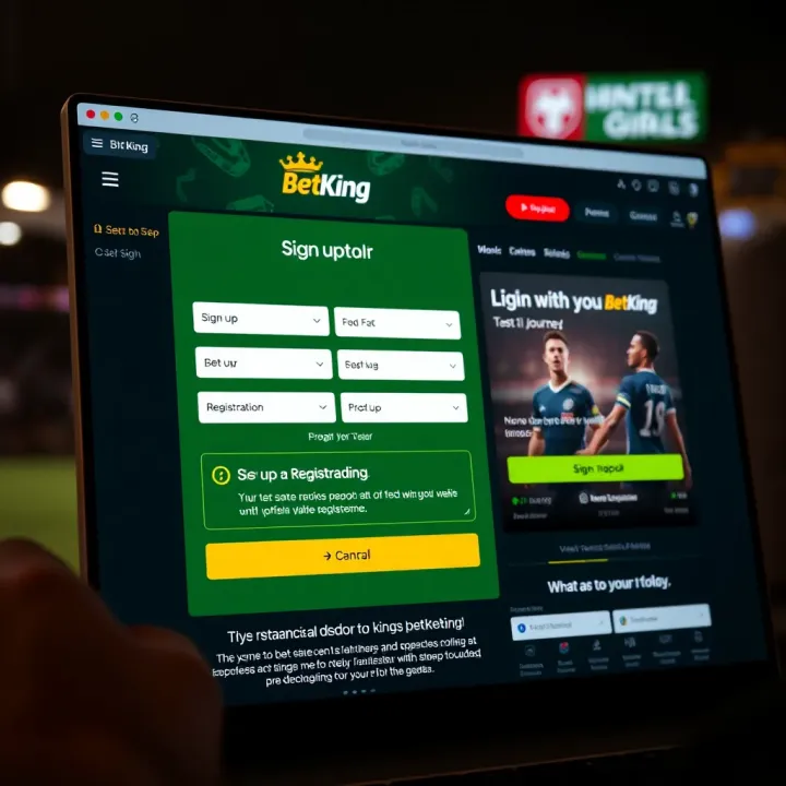 Mobile phone displaying BetKing registration screen with phone number input field
