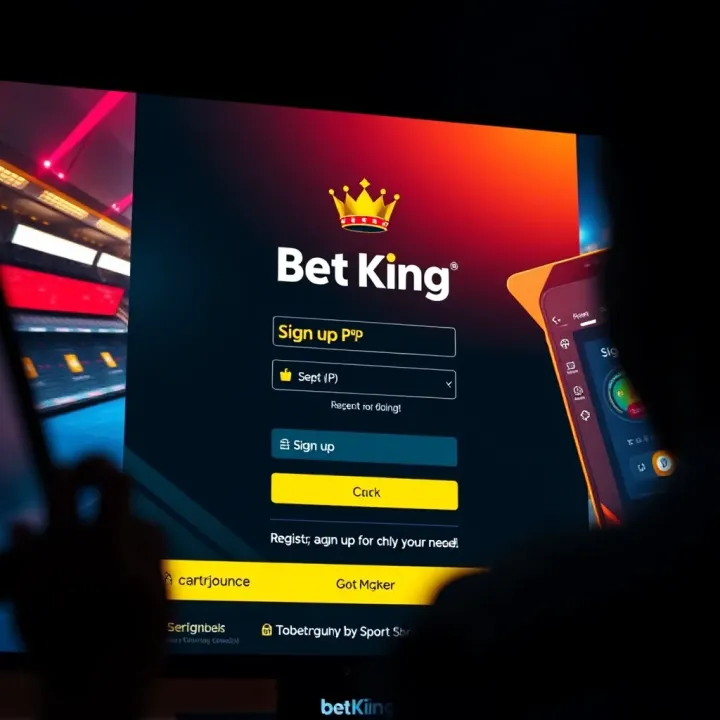 User navigating BetKing website on a laptop with promotional banners for no deposit bonuses